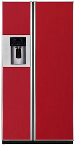 Холодильник с ледогенератором Iomabe ORE 24 CGFFKB 3004 красное стекло