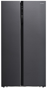 Бытовой двухдверный холодильник Hyundai CS5003F черная сталь