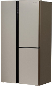 Широкий холодильник Hyundai CS6073FV шампань