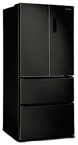 Чёрный многокамерный холодильник Hyundai CM5045FDX