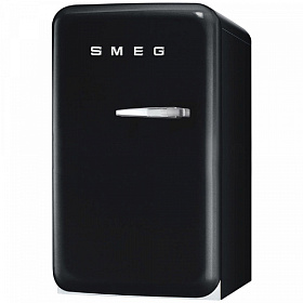 Чёрный узкий холодильник Smeg FAB5LBL