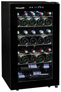 Маленький винный шкаф Climadiff CLS 34 чёрный с чёрной рамкой