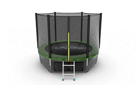 Недорогой батут для дачи EVO FITNESS JUMP External + Lower net, 8ft (зеленый) + нижняя сеть фото 3 фото 3
