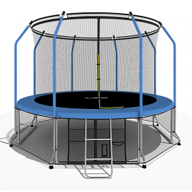 Батут 3,66 м с защитной сеткой i-Jump ELEGANT 12FT BLUE фото 4 фото 4