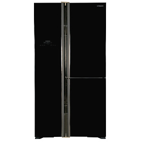 Черный стеклянный холодильник HITACHI R-M702PU2GBK