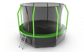 Батут для детей EVO FITNESS JUMP Cosmo 12ft (Green) + нижняя сеть фото 2 фото 2