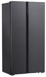 Отдельностоящий двухдверный холодильник Hyundai CS5003F черная сталь фото 2 фото 2