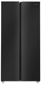 Большой чёрный холодильник Maunfeld MFF177NFBE
