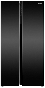 Холодильник 180 см высота Hyundai CS6503FV черное стекло фото 2 фото 2