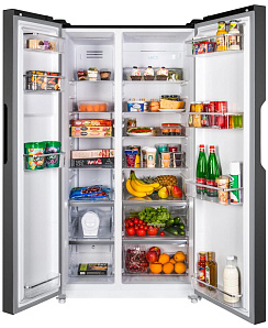 Отдельностоящий двухдверный холодильник Maunfeld MFF177NFB