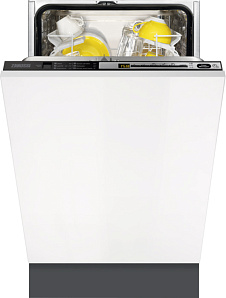 Серебристая узкая посудомоечная машина Zanussi ZDV91506FA