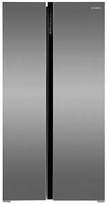 Серебристый двухкамерный холодильник Hyundai CS6503FV нержавеющая сталь фото 3 фото 3