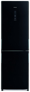 Чёрный двухкамерный холодильник  Hitachi R-BG 410 PU6X GBK