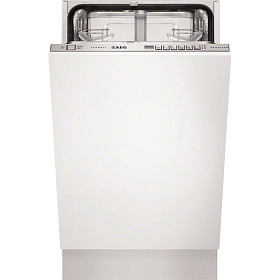 Серебристая узкая посудомоечная машина AEG F78400VI0P