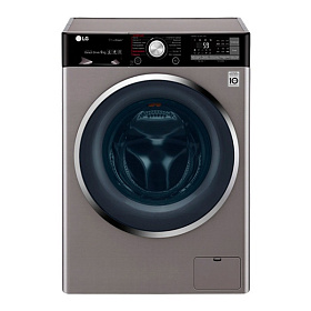 Серебристая стиральная машина LG F4J9JS2S