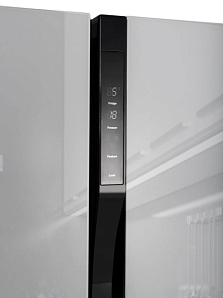 Широкий двухдверный холодильник Hyundai CS6503FV белое стекло фото 4 фото 4