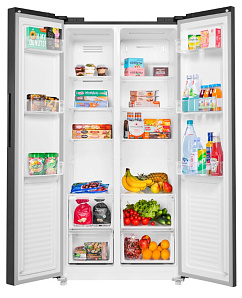 Узкий двухдверный холодильник Side-by-Side Maunfeld MFF177NFSE фото 3 фото 3