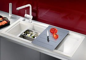 Мойка для кухни из искусственного камня Blanco AXON II 6 S (чаша слева) керамика клапан-автомат InFino® фото 3 фото 3