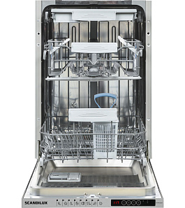 Встраиваемая узкая посудомоечная машина 45 см Scandilux DWB4322B3 фото 2 фото 2