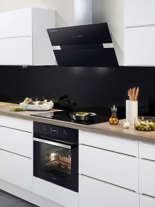 Большая кухонная вытяжка Maunfeld Mersey 90 Inox Glass Black фото 2 фото 2