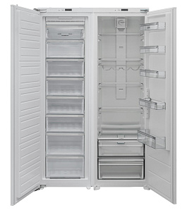 Встраиваемый двухдверный холодильник с морозильной камерой Scandilux SBSBI 524EZ