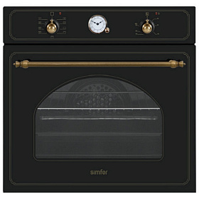Духовой шкаф чёрного цвета в стиле ретро Simfer B6EL79001