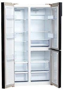 Бежевый холодильник Side-by-Side Hyundai CS5073FV шампань стекло фото 4 фото 4