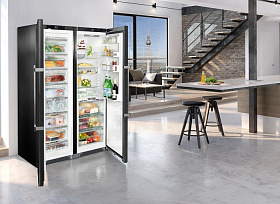 Серебристые двухкамерные холодильники Liebherr Liebherr SBSbs 8673 фото 2 фото 2