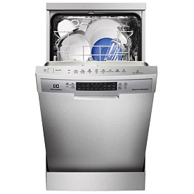 Серебристая узкая посудомоечная машина Electrolux ESF9470ROX