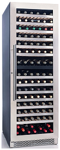 Испанский винный шкаф Cavanova CV 180 DT черный, серебристая дверца
