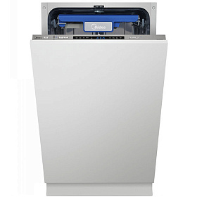 Серебристая узкая посудомоечная машина Midea MID45S500