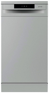 Серебристая узкая посудомоечная машина Gorenje GS 52010 S