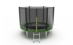 Недорогой батут с сеткой EVO FITNESS JUMP External, 8ft (зеленый) фото 2 фото 2