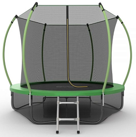 Батут для дачи с сеткой EVO FITNESS JUMP Internal + Lower net, 8ft (зеленый) + нижняя сеть