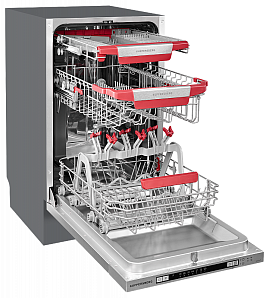 Серебристая узкая посудомоечная машина Kuppersberg GLM 4575 фото 3 фото 3