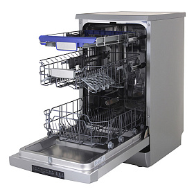 Серебристая узкая посудомоечная машина Midea MFD45S500S фото 3 фото 3