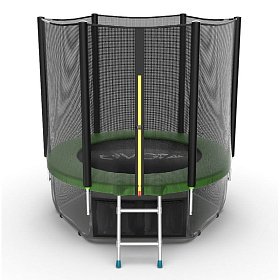 Недорогой батут для дачи EVO FITNESS JUMP External + Lower net, 6ft (зеленый) + нижняя сеть