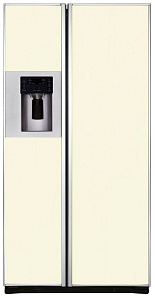 Бежевый холодильник Side-by-Side Iomabe ORE 24 CGFFKB 1014 бежевое стекло