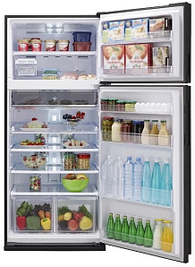 Холодильник с верхней морозильной камерой Sharp SJXE55PMBK фото 2 фото 2