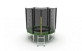 Недорогой батут с сеткой EVO FITNESS Jump External, диаметр 6ft (зеленый) фото 2 фото 2