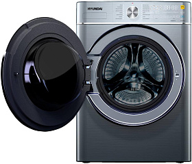 Серебристая стиральная машина Hyundai WMD9412 фото 2 фото 2