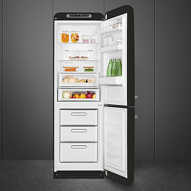 Чёрный холодильник 2 метра Smeg FAB32RBL5 фото 2 фото 2