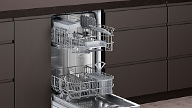 Серебристая узкая посудомоечная машина Neff S953IKX50R фото 3 фото 3
