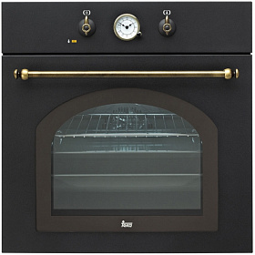 Духовой шкаф чёрного цвета в стиле ретро Teka HR 550 ANTHRACITE B