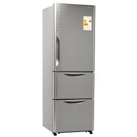 Серебристый холодильник HITACHI R-SG37BPUINX