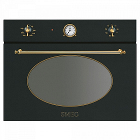 Духовой шкаф чёрного цвета в стиле ретро Smeg SF 4800 MCAO