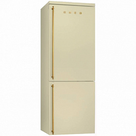 Бежевый холодильник шириной 70 см Smeg FA 800P9