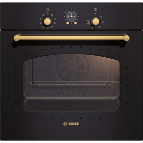 Духовой шкаф чёрного цвета в стиле ретро Bosch HBA 23RN61