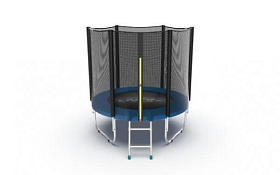 Батут 1,83 м с защитной сеткой EVO FITNESS Jump External, диаметр 6ft (синий) фото 2 фото 2