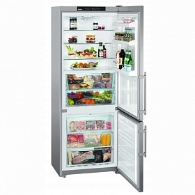 Серебристые двухкамерные холодильники Liebherr Liebherr CBNesf 5133